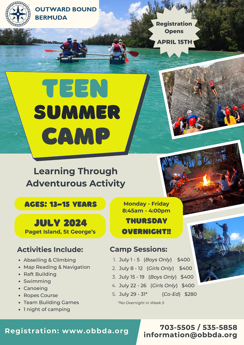 OBB TEEN Summer Camp Flyer 2024